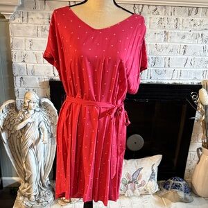 Women’s Sonoma Red Midi Dress with Tie Waist